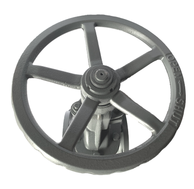 ANSI 150 cast iron gate valve, side elevation with handwheel