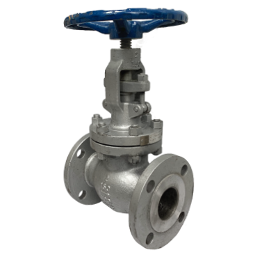 ANSI 150 cast steel globe valve showing the gland flange, eye bolts and packing arrangement