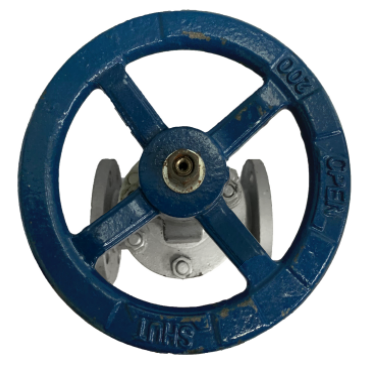 ANSI 150 cast steel globe valve, side elevation showing the handwheel and rising stem