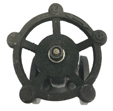 ANSI 150 forged steel globe valve showing the raised flange face and four bolt holes