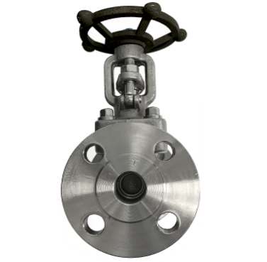ANSI 150 SS316 gate valve, side elevation with handwheel