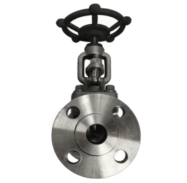 ANSI 150 SS316 globe valve showing the bonnet, stainless gland bolting and packing