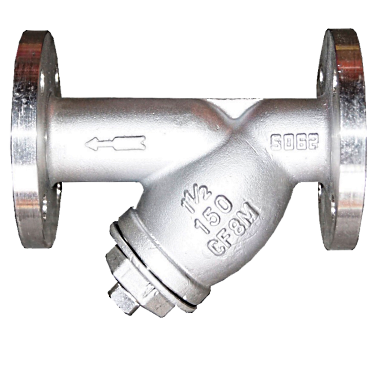 ANSI 150 SS316 Y-strainer showing the raised flange face and bolt holes