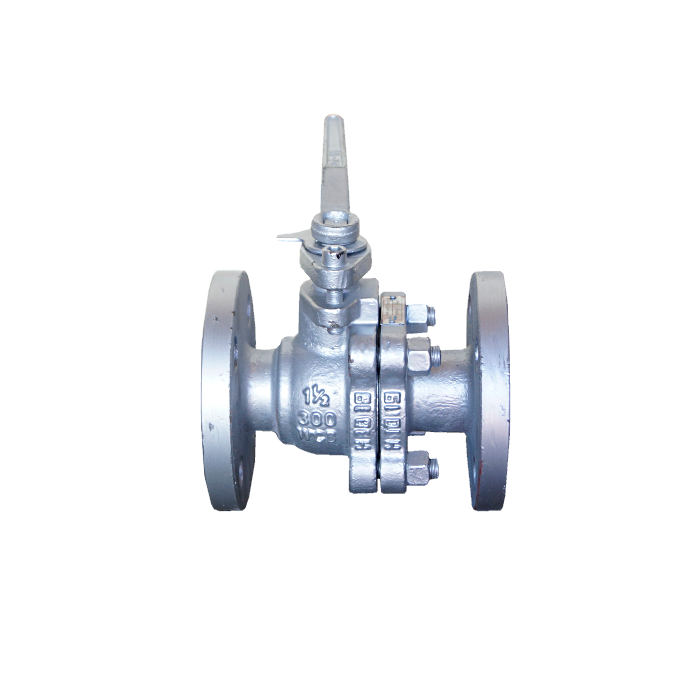 ANSI 300 cast steel flange end ball valve with the size 1.5 inch and class 300 cast into the body