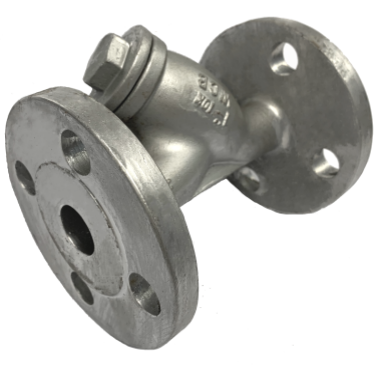 JIS 10K cast steel Y-strainer showing the bolted cover and blowdown cap