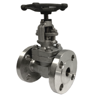 JIS 10K SS316 globe valve, side elevation showing the handwheel and rising stem