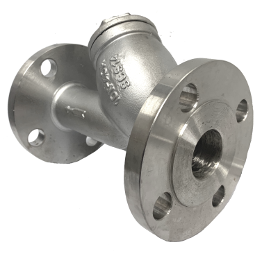 JIS 10K SS316 Y-strainer with the cast SS316 CF8M marking on the screen housing and JIS drilled flanges