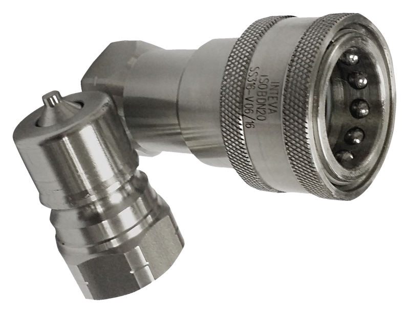 Hydraulic ISO A Quick Release Coupling 3/8 BSP Thread c/w Dust Plug & Cap